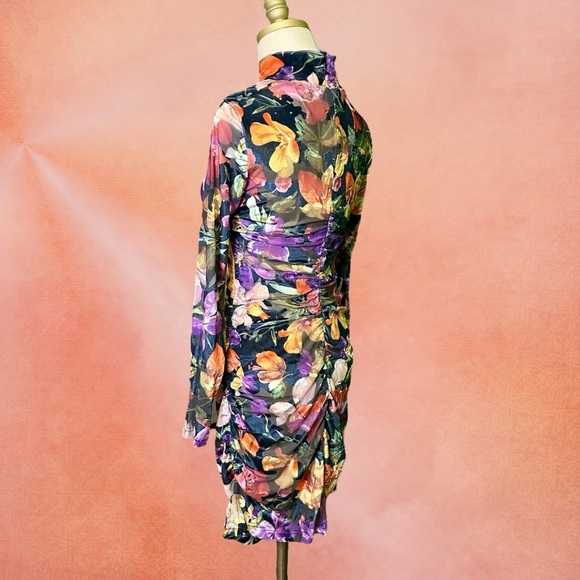 NWT Kourt Mockneck Floral Velvet Burnout Bodycon Dress Size Medium - Picture 7 of 16